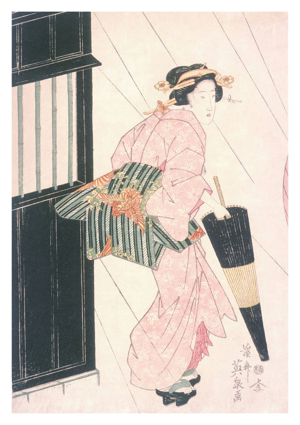 Geisha in de regen