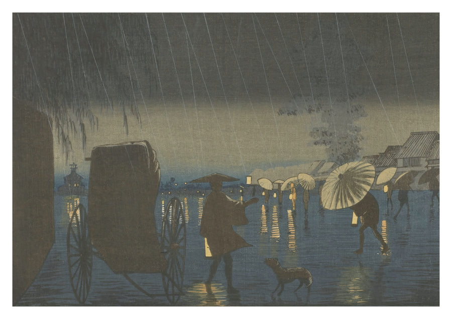 Regenacht in Yanagiwara - Print Only frame