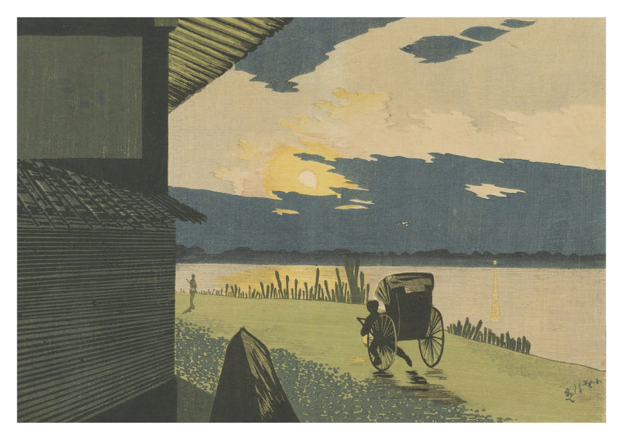 View of Sunrise at Hyappongui in Ryogoku, Tokyo - Print Only frame