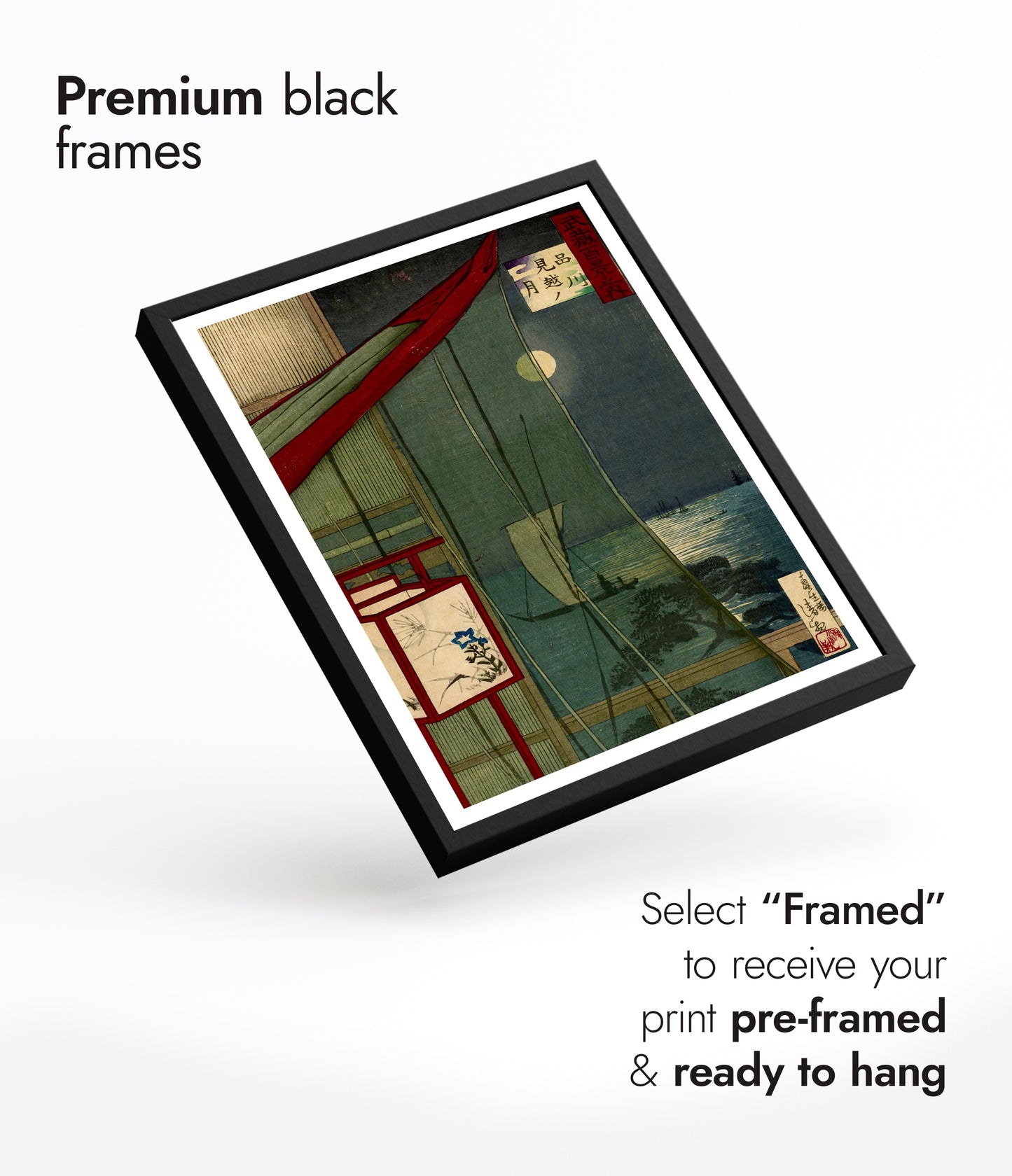 Myggnät och fullmåne vid Shinagawa