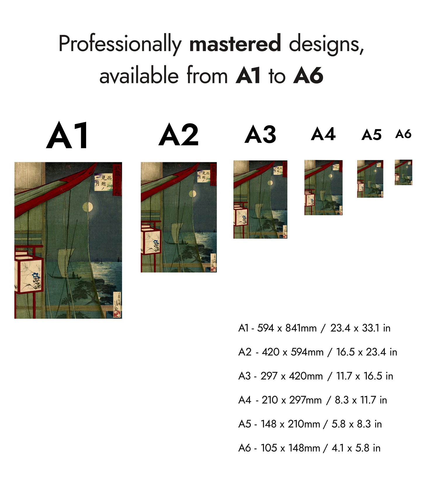 Myggnät och fullmåne vid Shinagawa