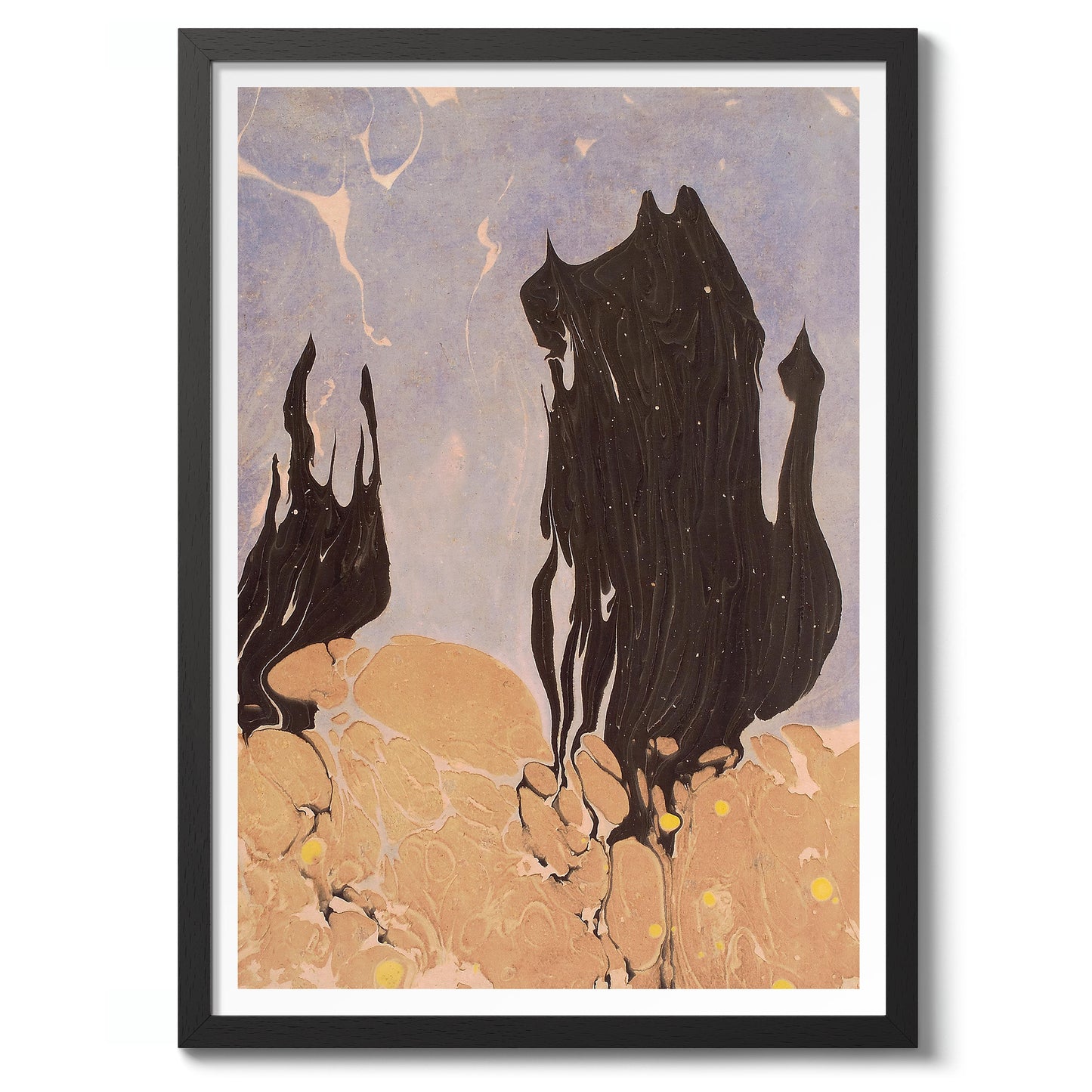 Composition in Black, Ochre & Blue