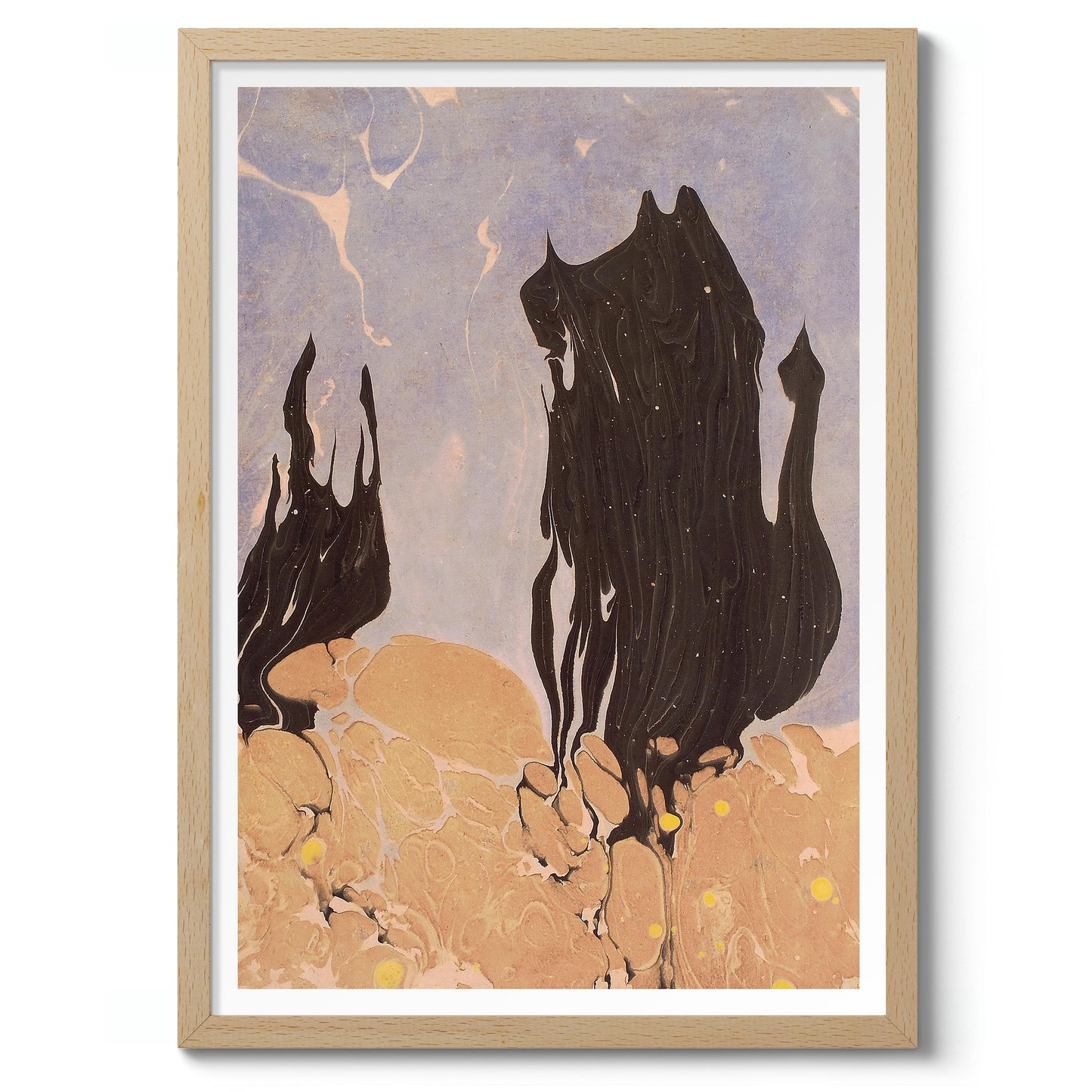 Composition in Black, Ochre & Blue