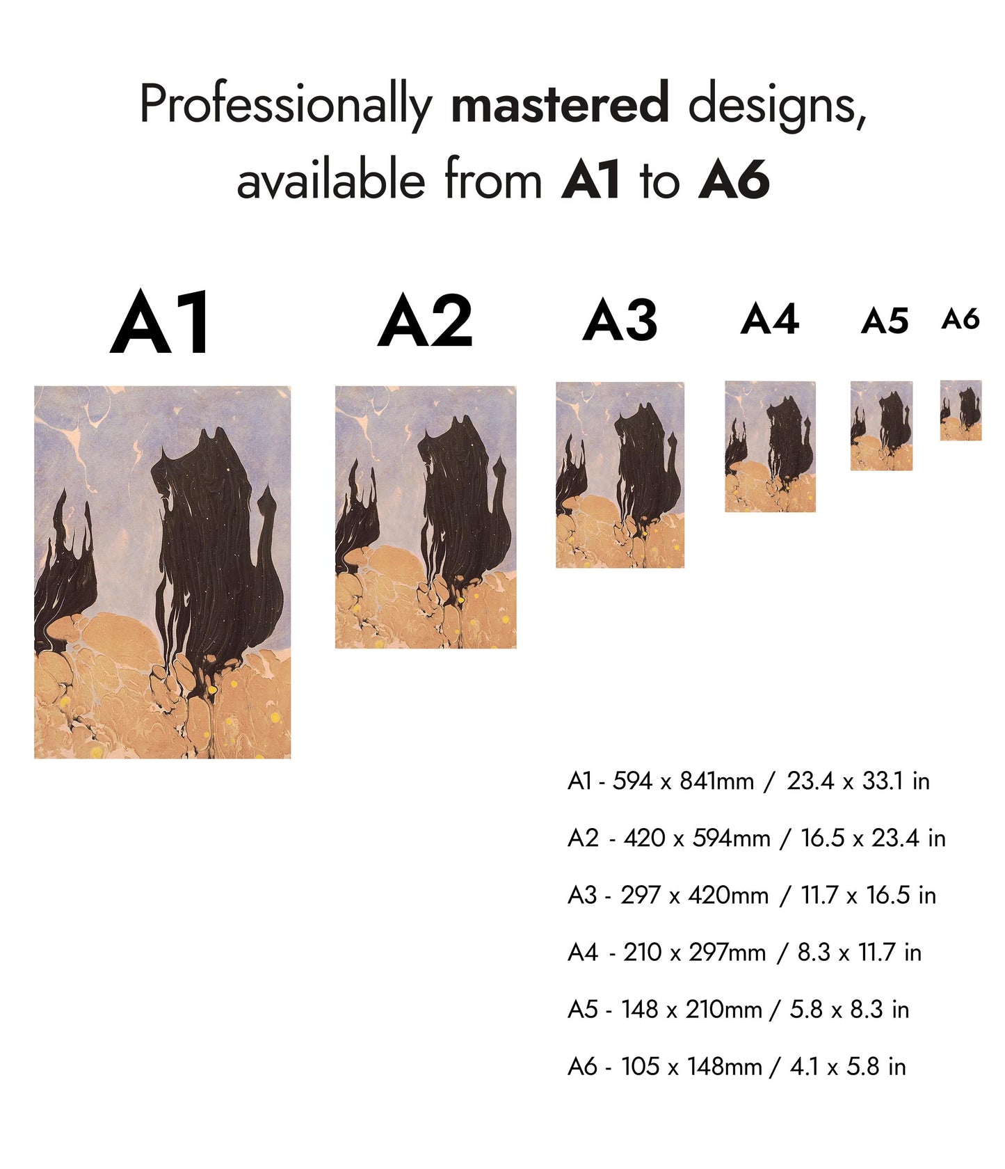 Composition in Black, Ochre & Blue
