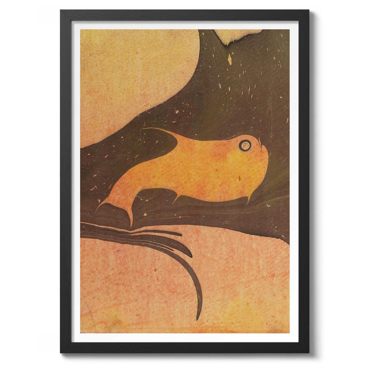 Komposition i brunt och gul-orange (Den lilla valen)