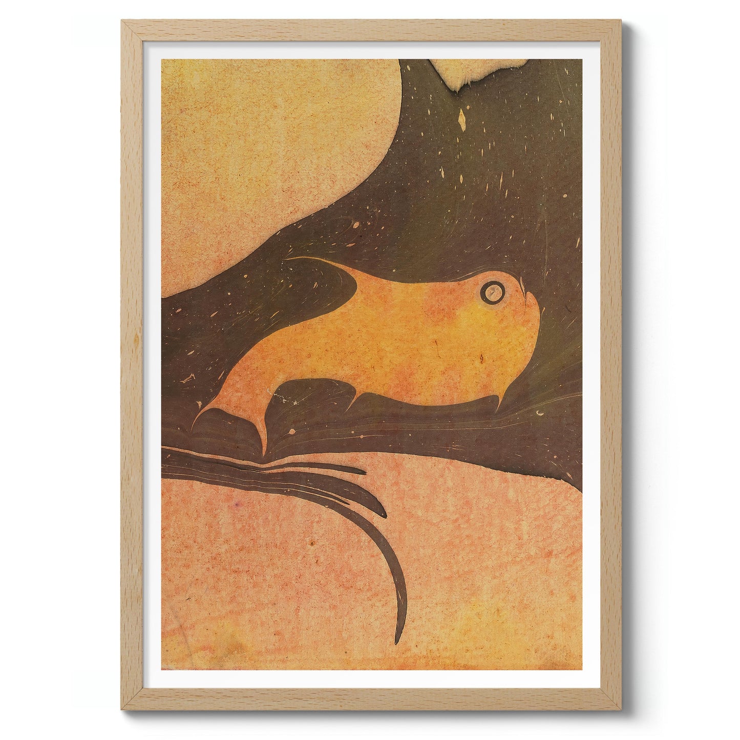 Komposition i brunt och gul-orange (Den lilla valen)