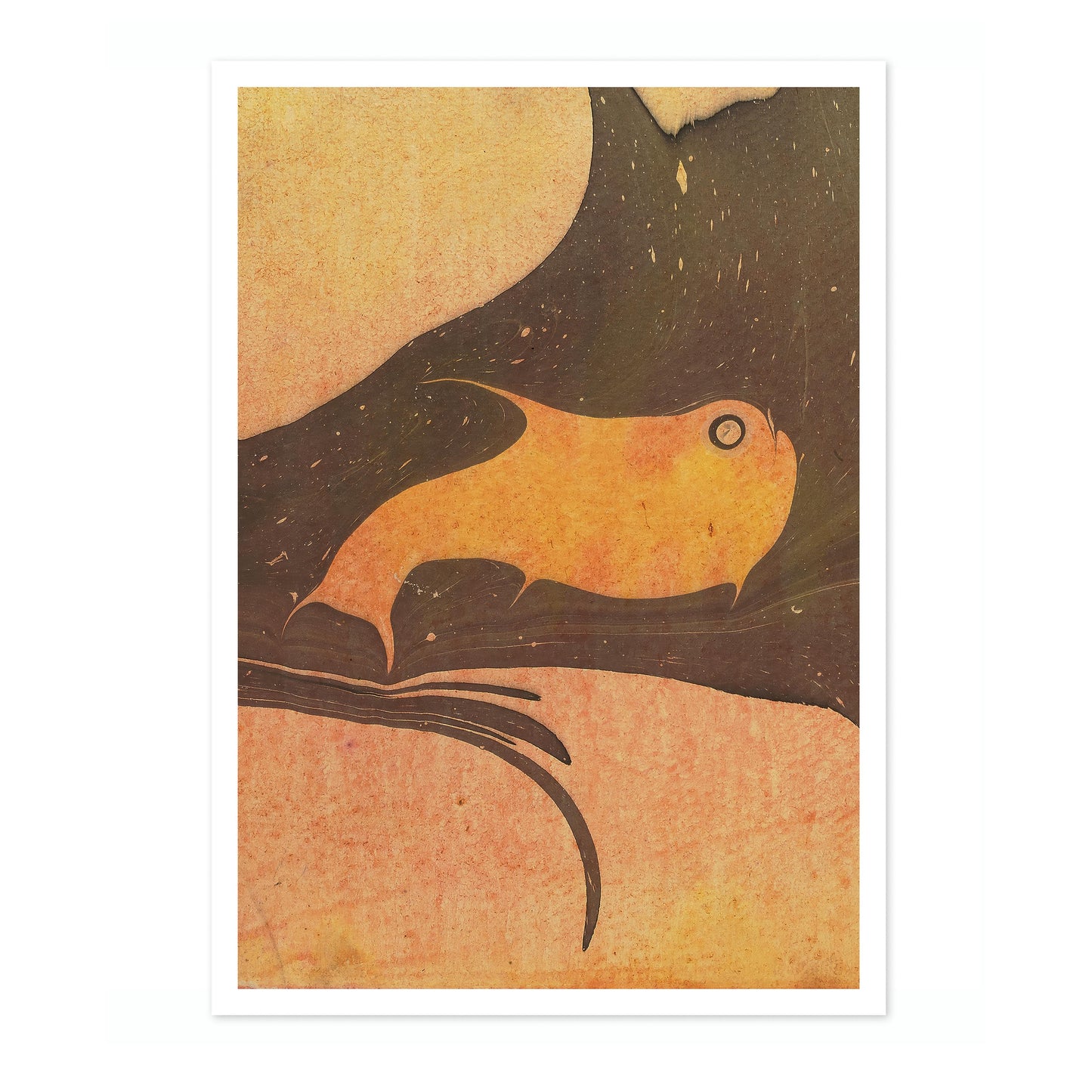 Komposition i brunt och gul-orange (Den lilla valen)