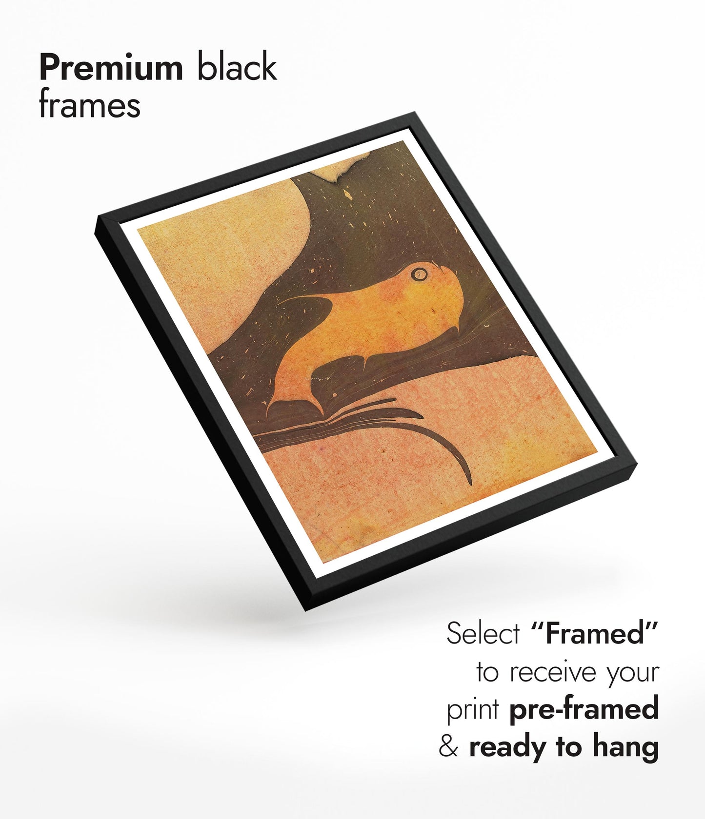 Komposition i brunt och gul-orange (Den lilla valen)