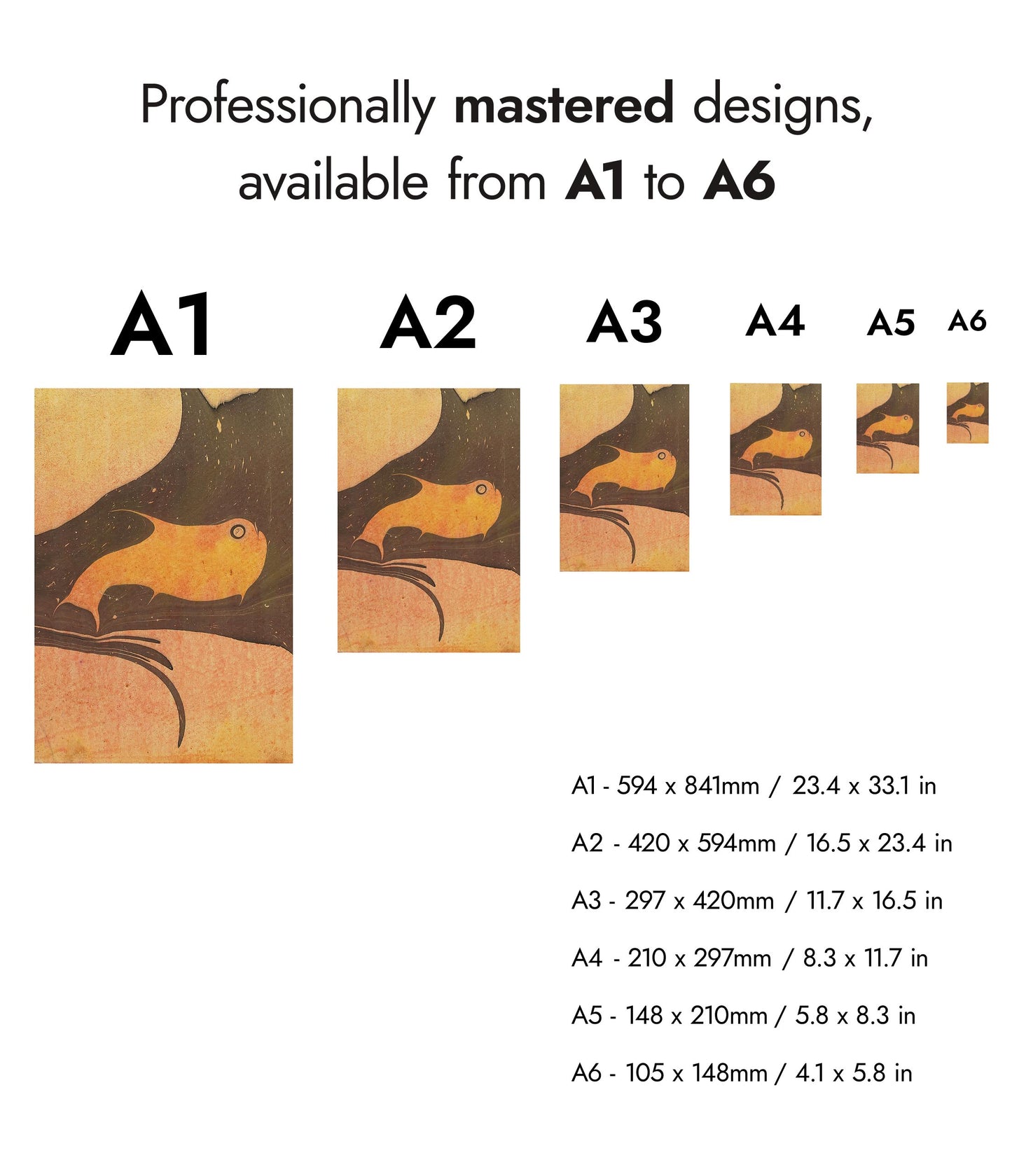 Komposition i brunt och gul-orange (Den lilla valen)