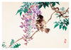 Japanese Sparrow & Flower print