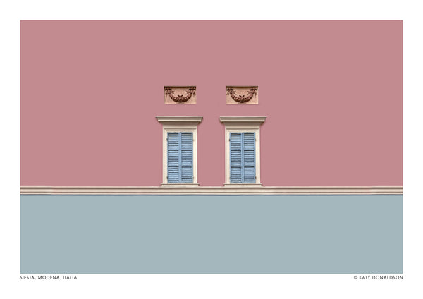 Siësta, Modena, Italië Roze & Blauw