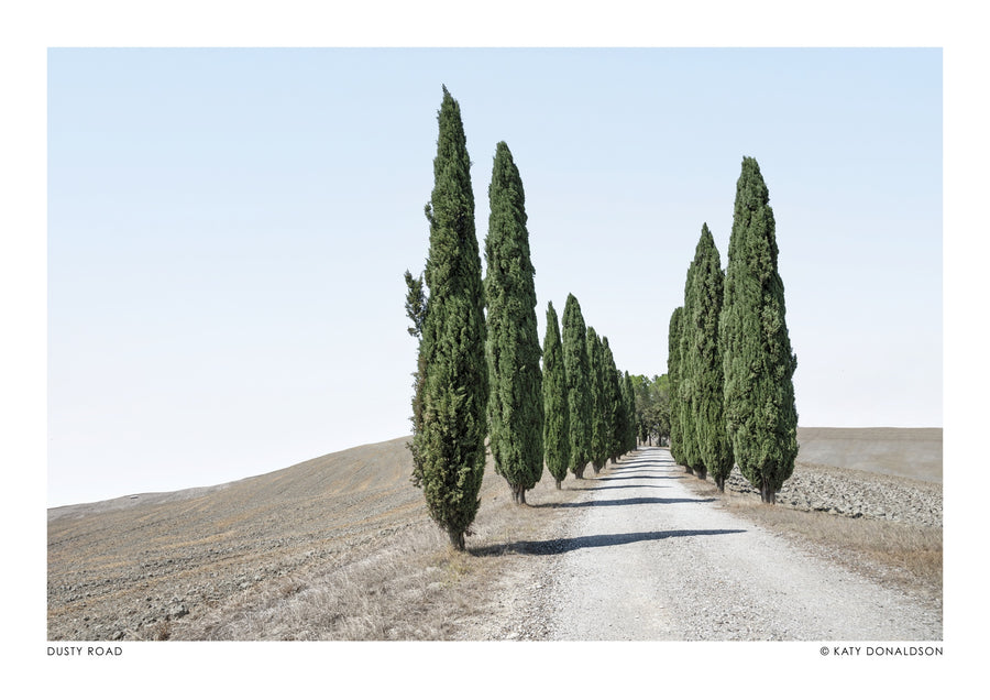 Stoffige weg landschapsbeeld - Print Only frame