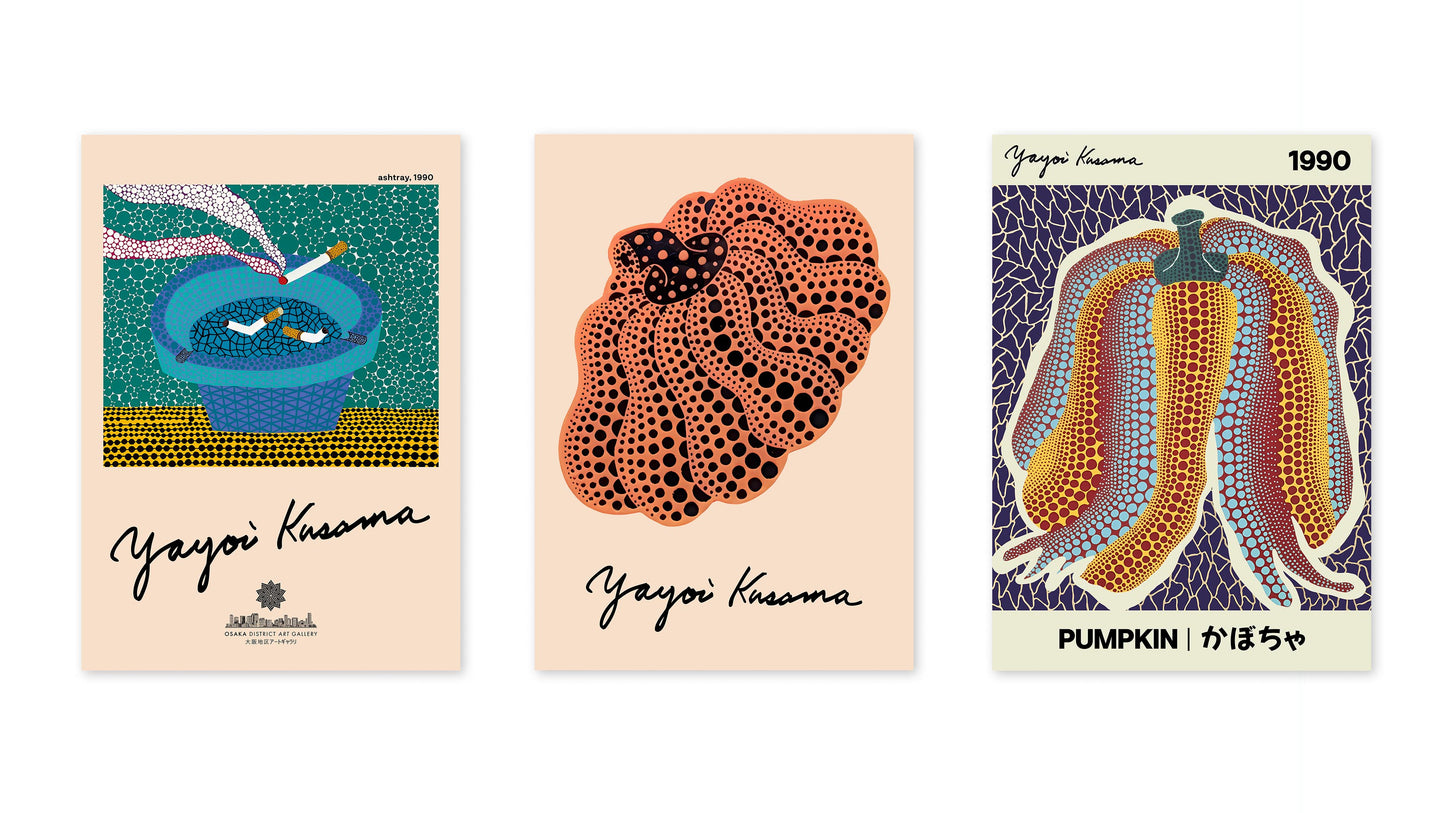 Yayoi Kusama - Set om 3