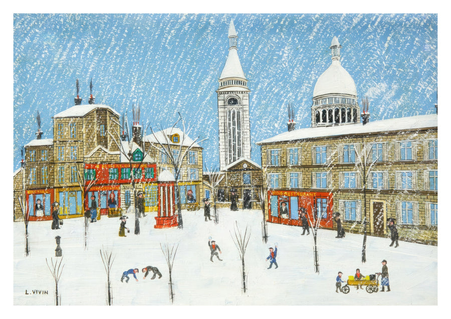 Montmartre, under snön - Print Only frame