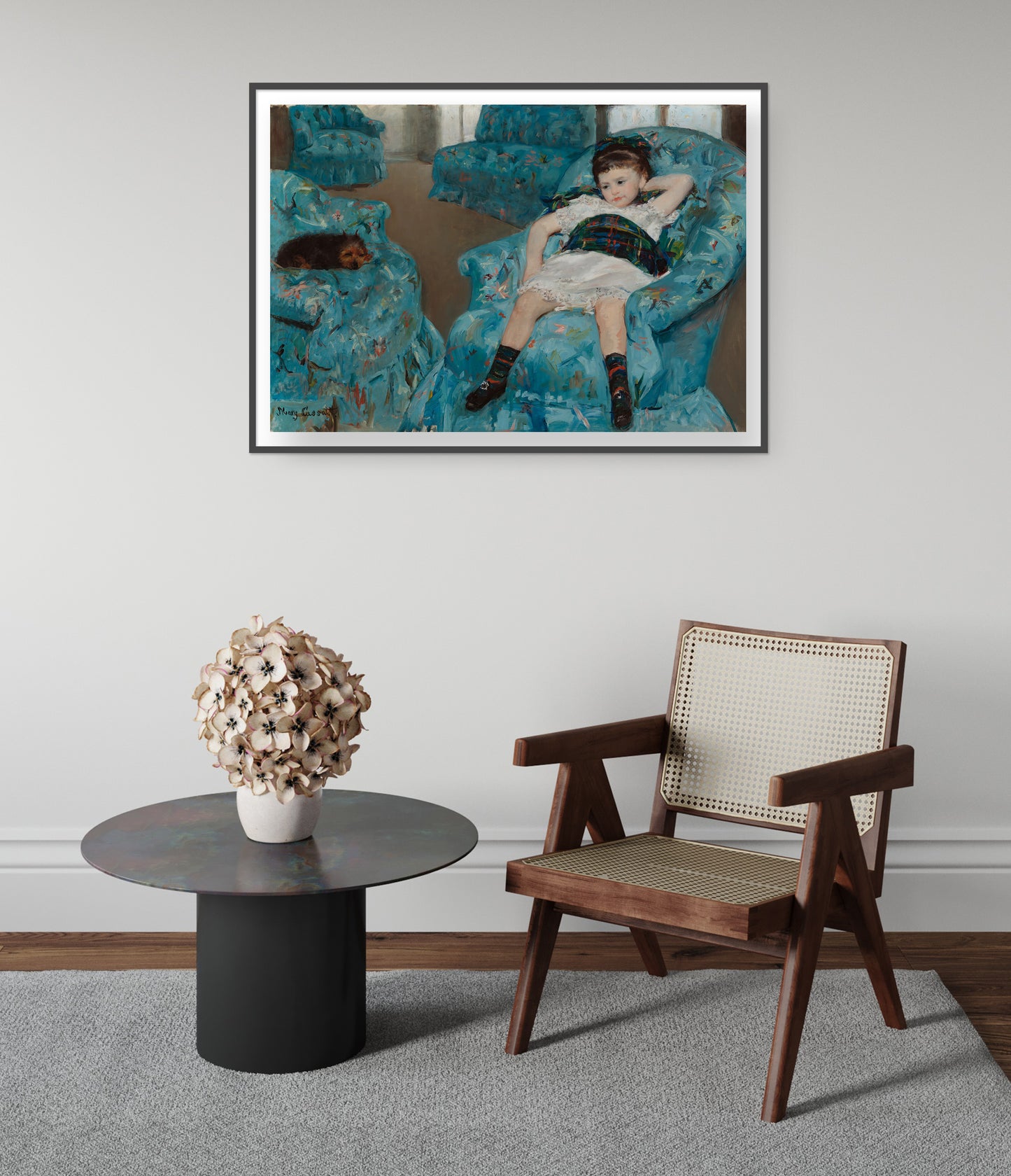 Little Girl in a Blue Armchair