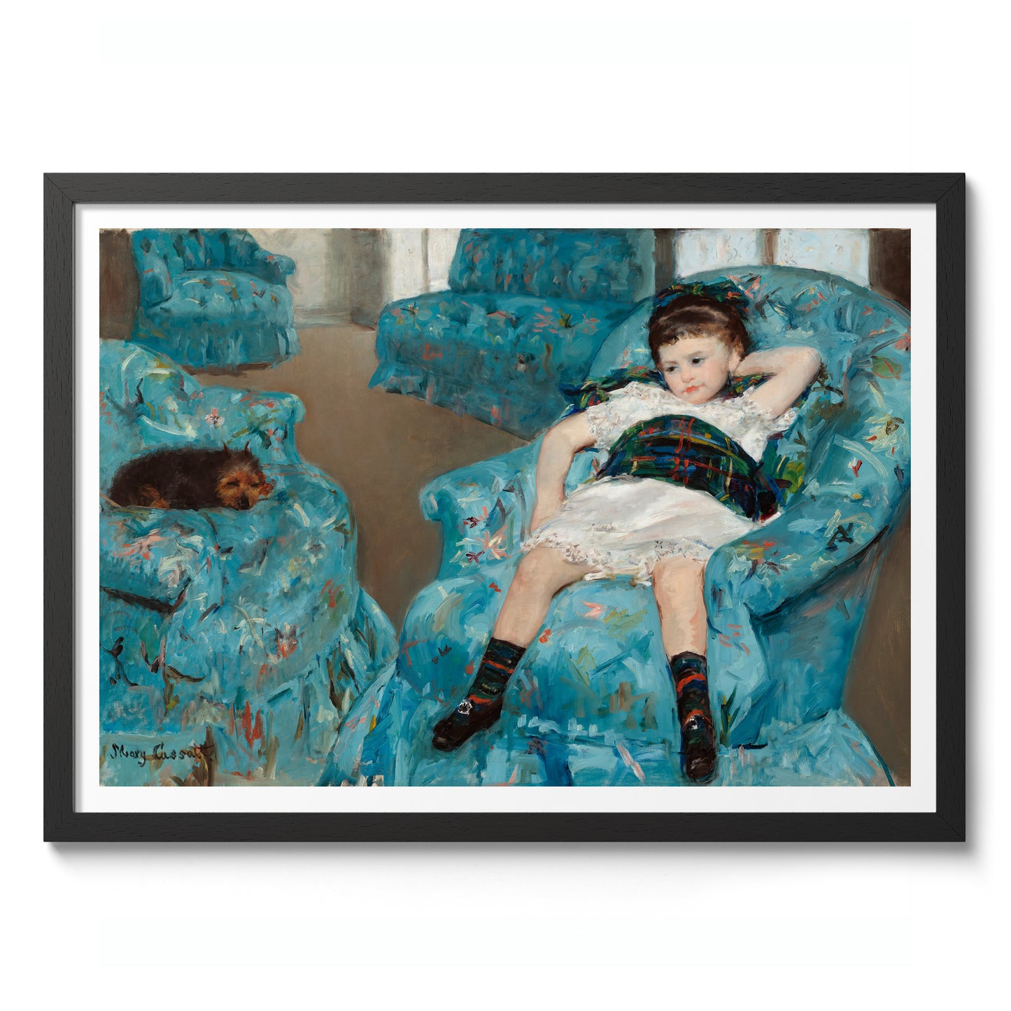 Little Girl in a Blue Armchair