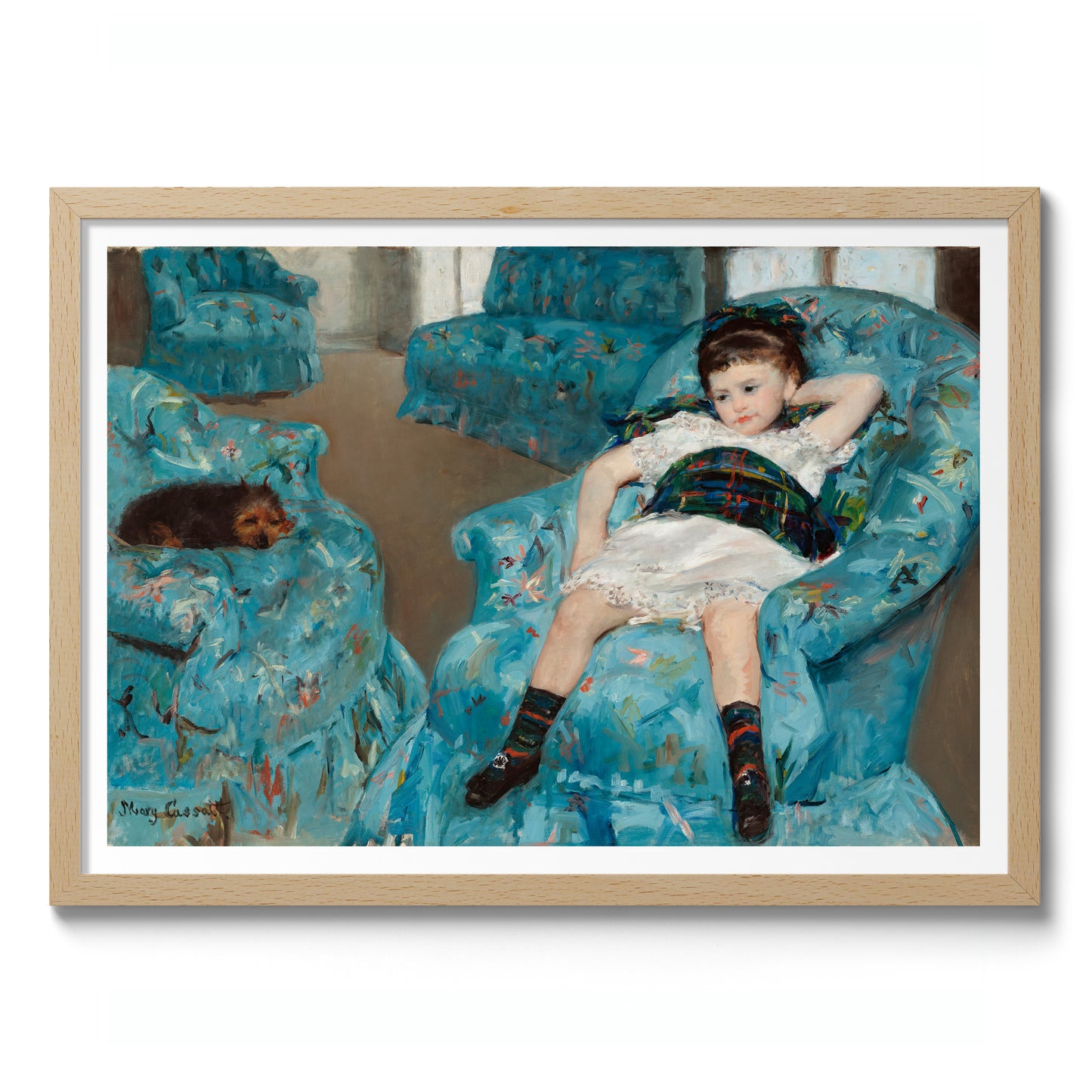 Little Girl in a Blue Armchair