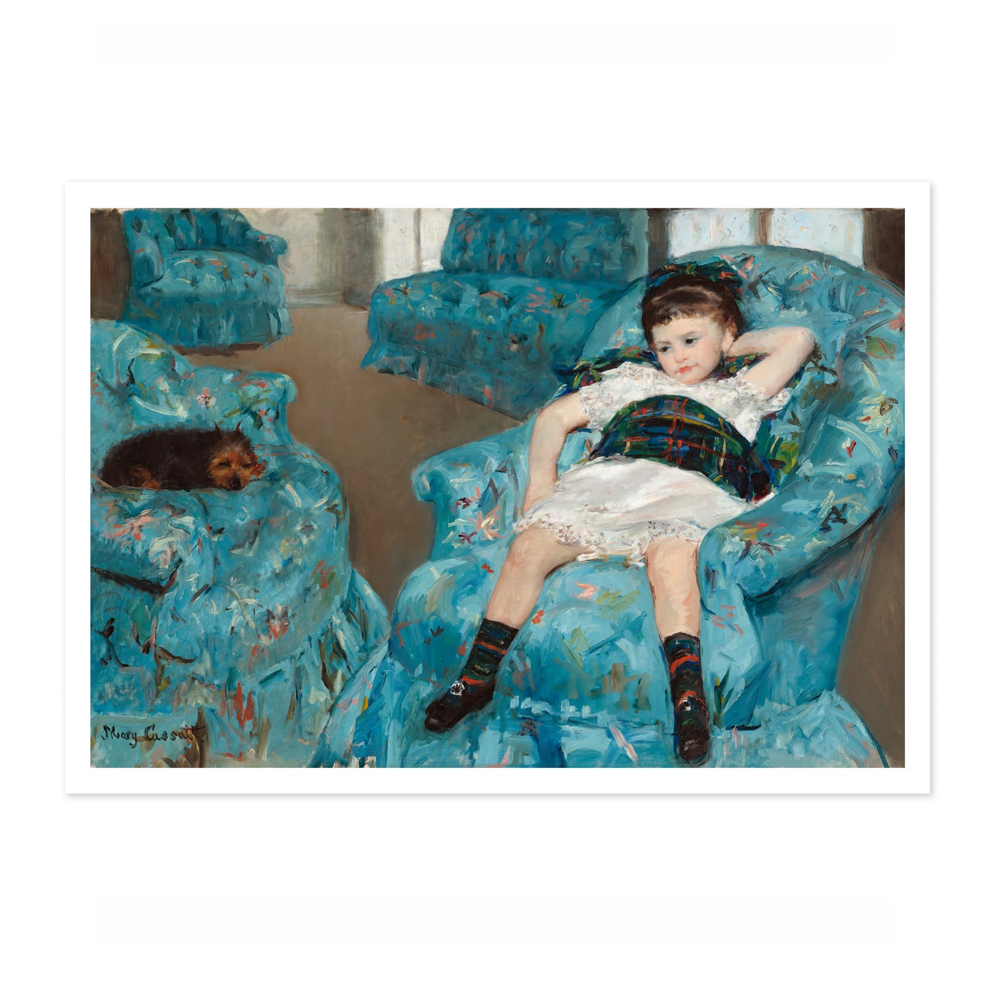 Little Girl in a Blue Armchair