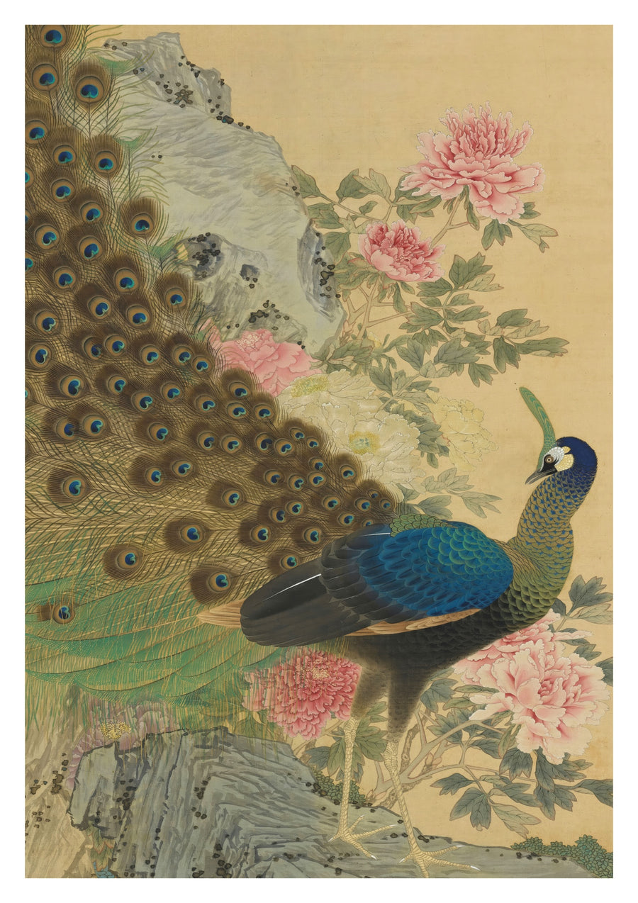Peacock & Peonies - Print Only frame