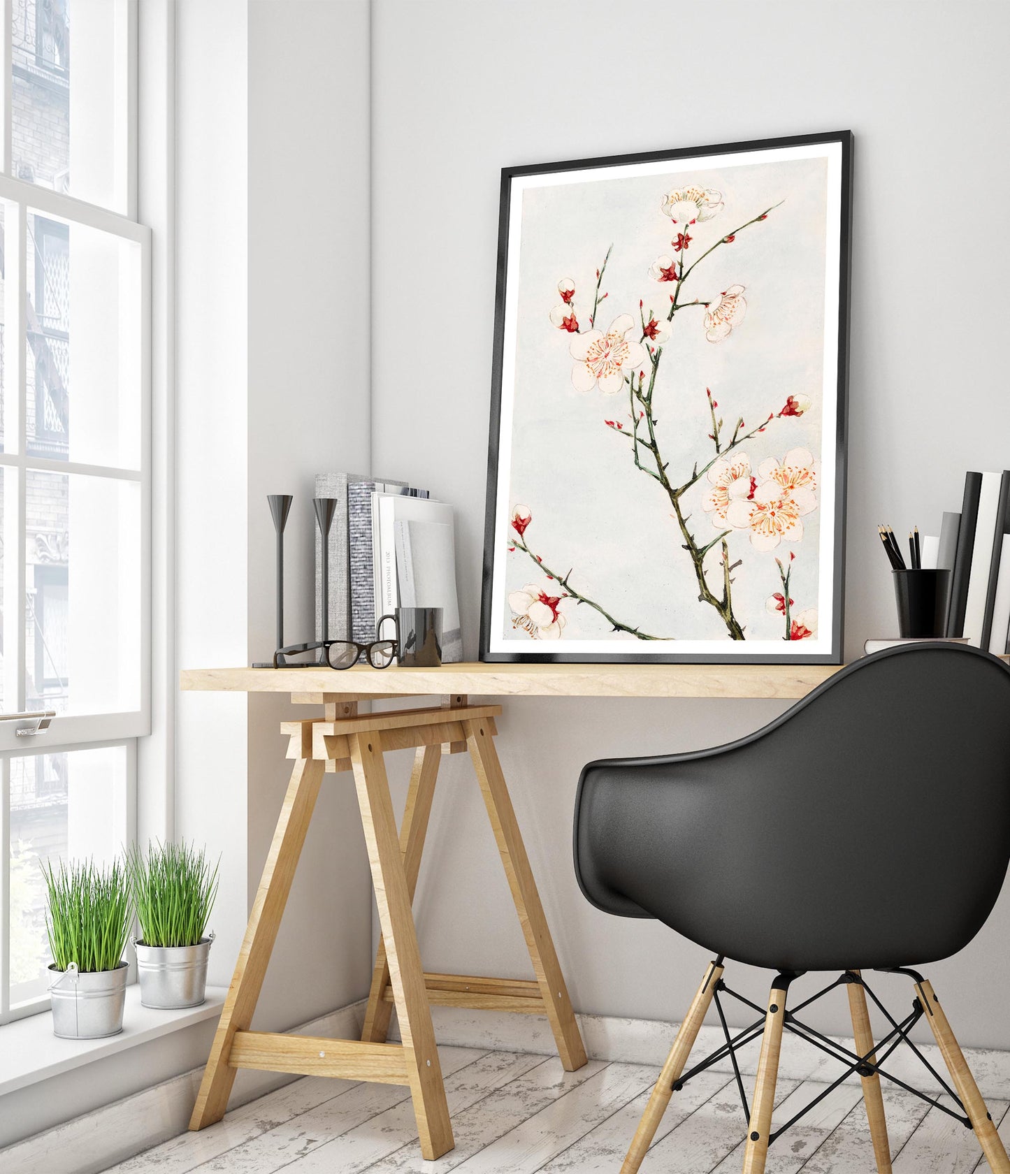 Plommongren med blommor