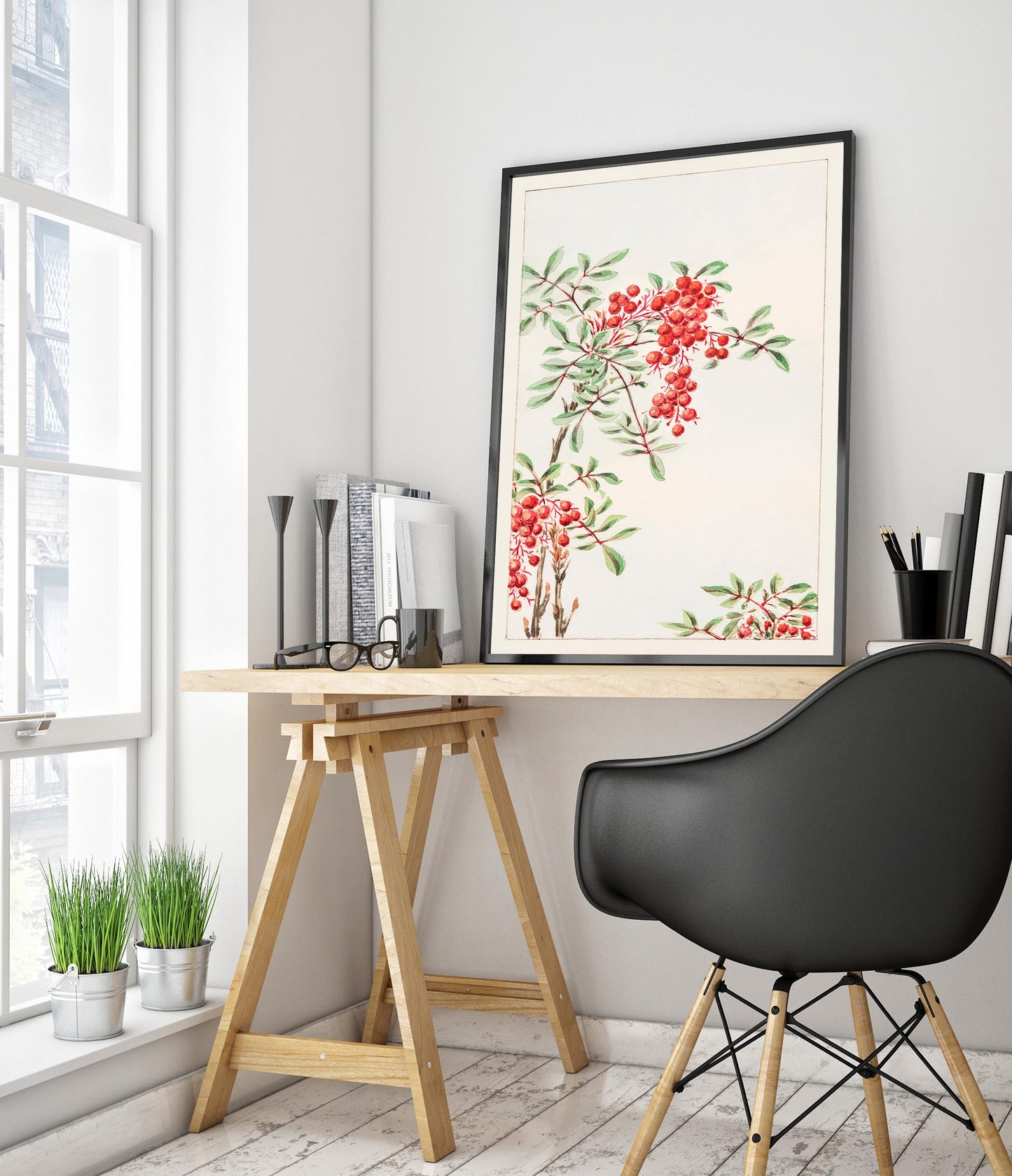 Nandina-buske med bär