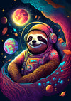 Psychedelic Space Sloth print