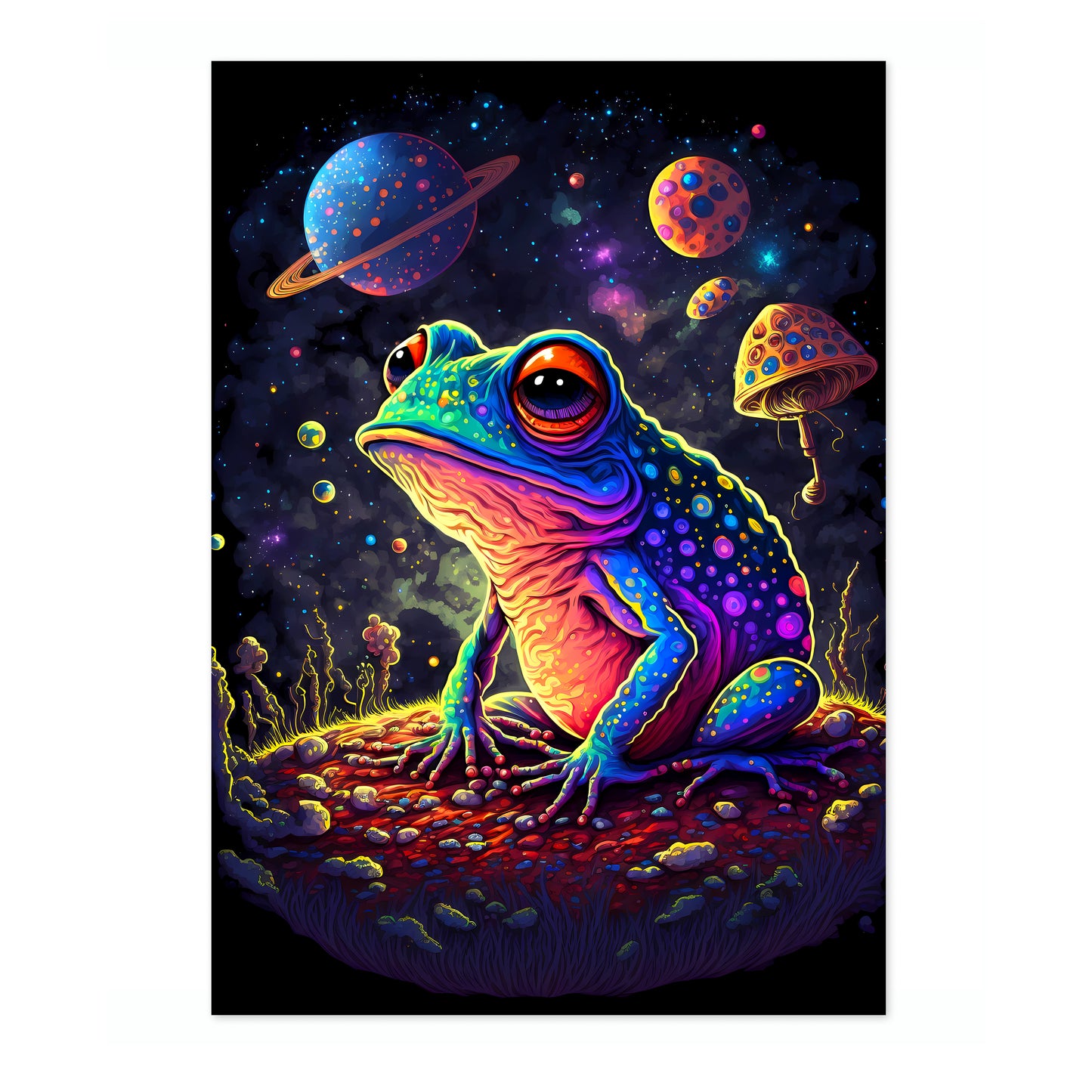 Psychedelischer Weltraumfrosch