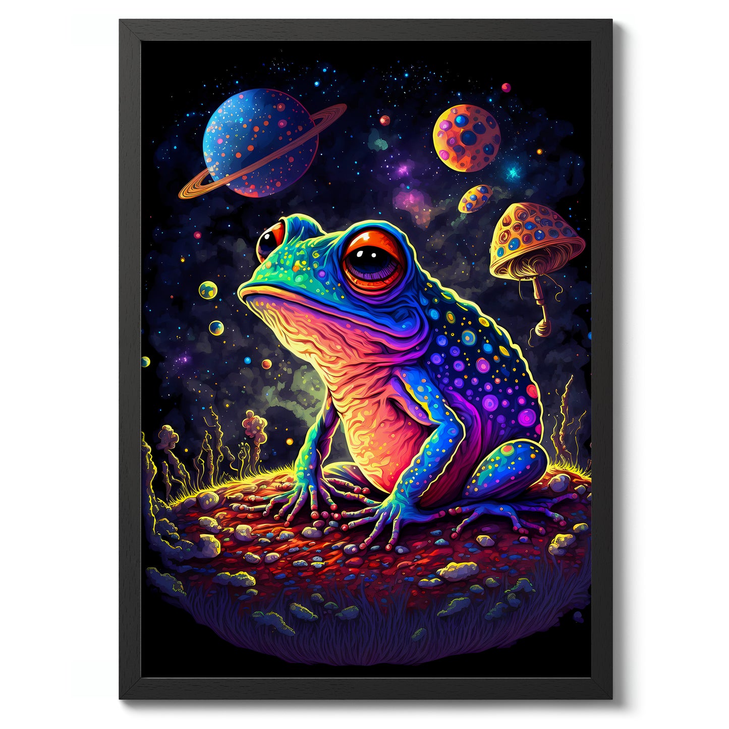 Psychedelischer Weltraumfrosch