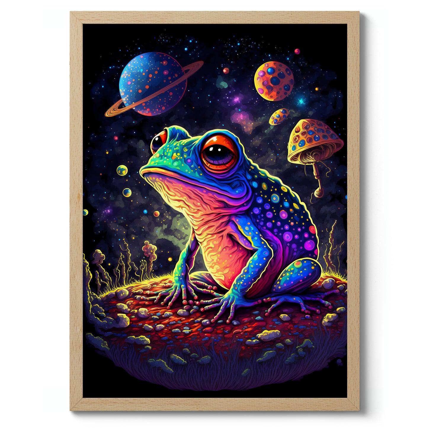 Psychedelischer Weltraumfrosch