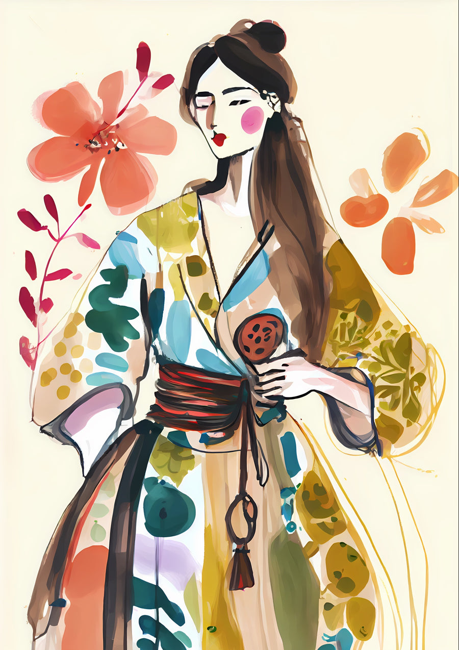 Kimono Geisha - Print Only frame