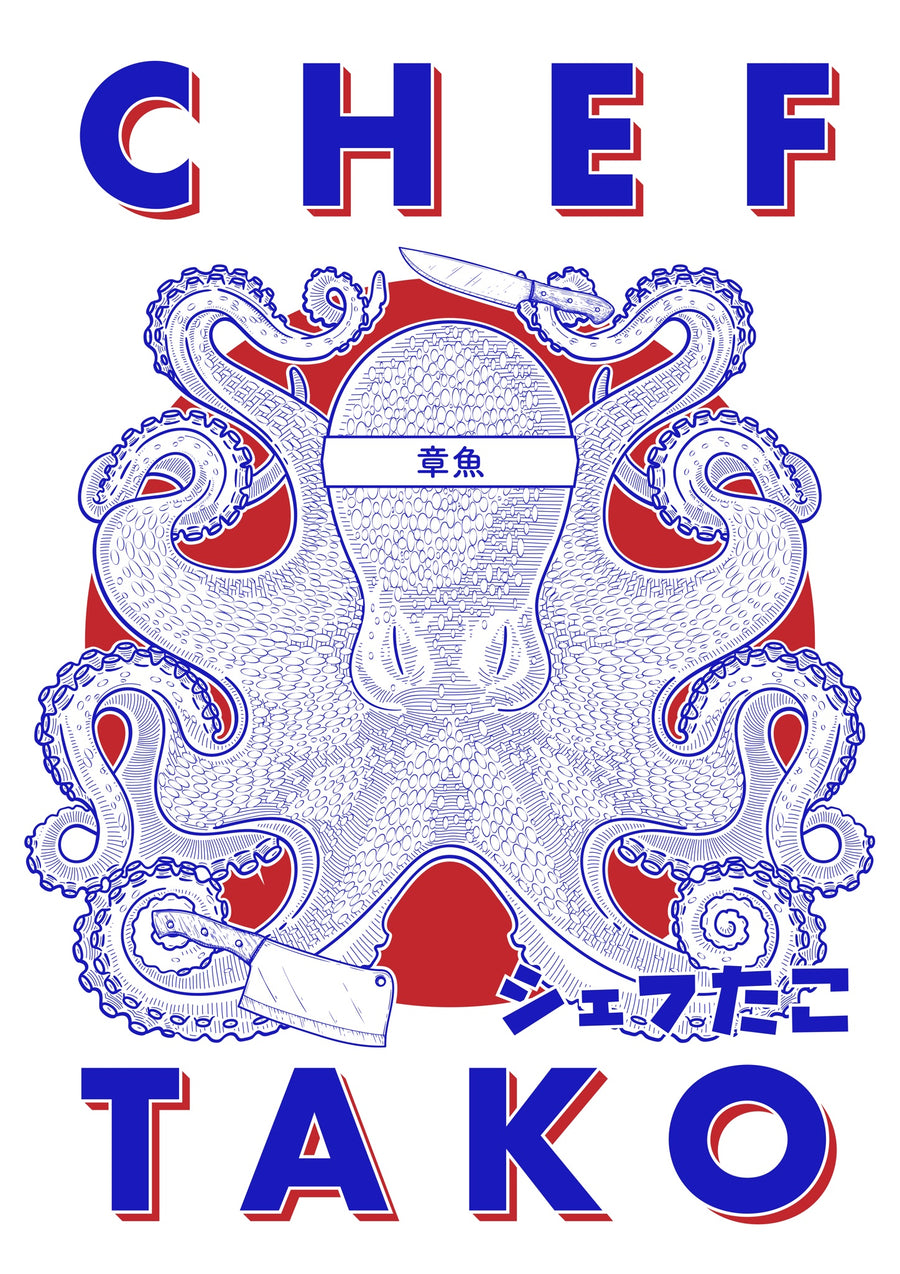Chef Tako - Print Only frame