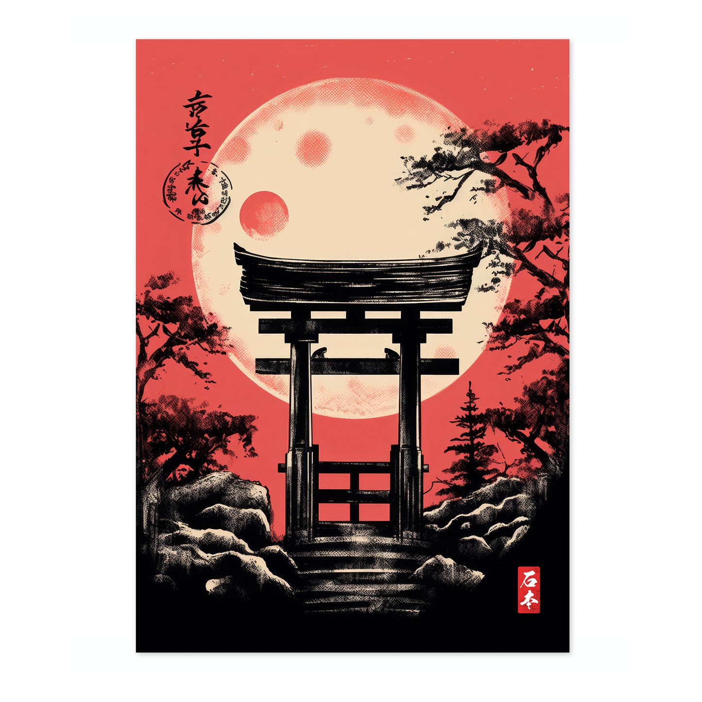 Japanse tempel bij schemering