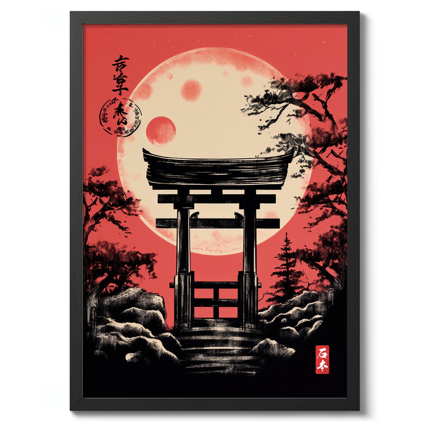 Japanse tempel bij schemering