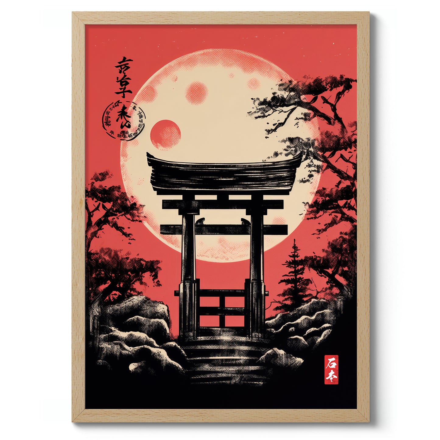 Japanse tempel bij schemering