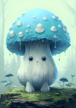Blue Mushroom print