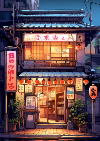 Ramenwinkel 's Nachts print