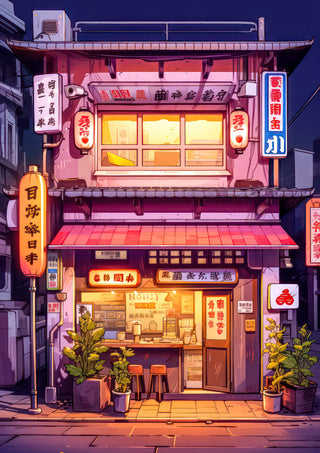 Pink Ramen Shop print