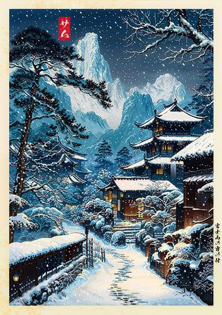 Snowy Village print