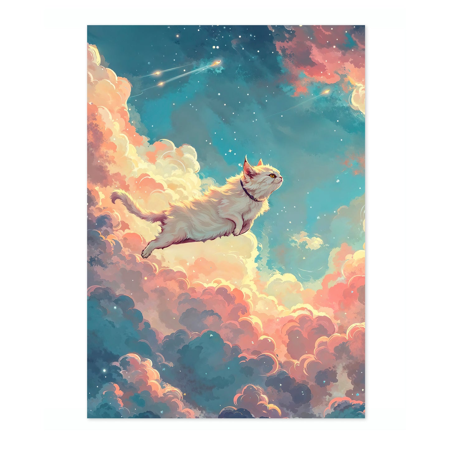 Cat in Pink Clouds