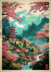 Pagoda at Mount Yoshino print
