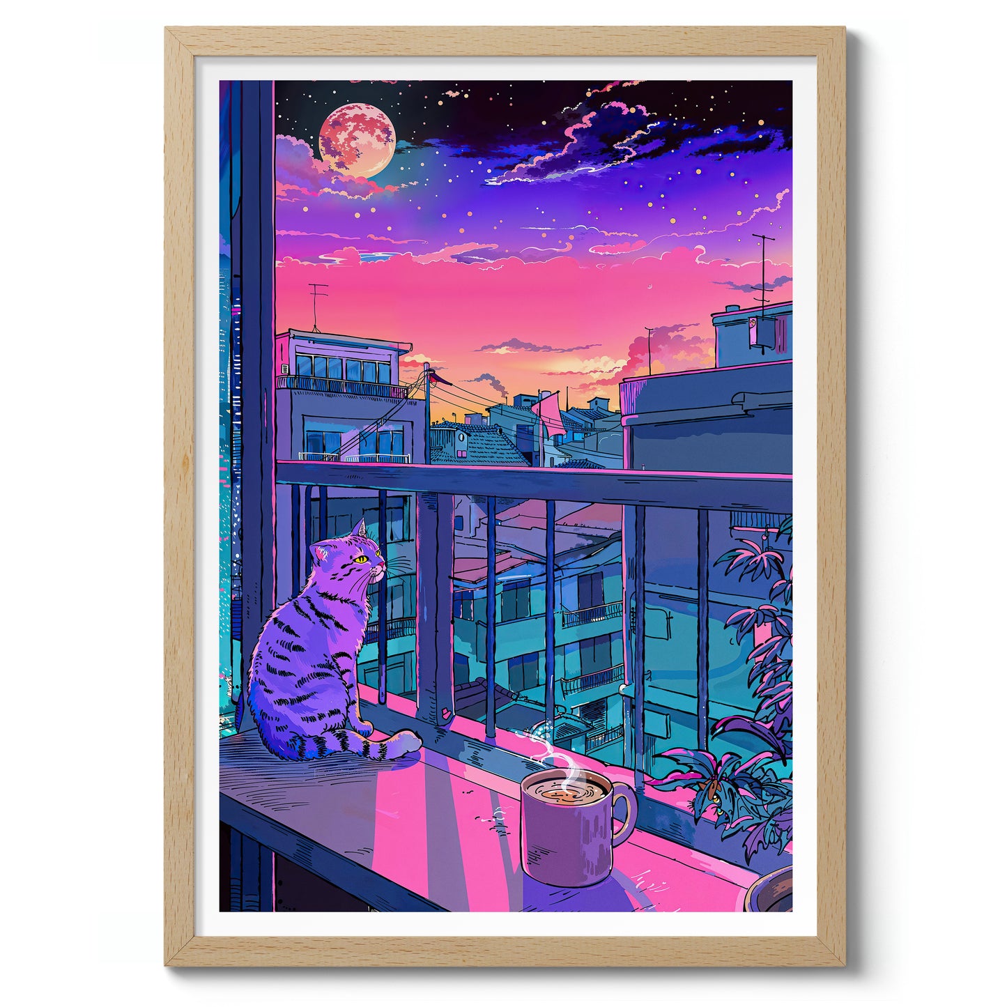 Chat Lo-fi sur le balcon