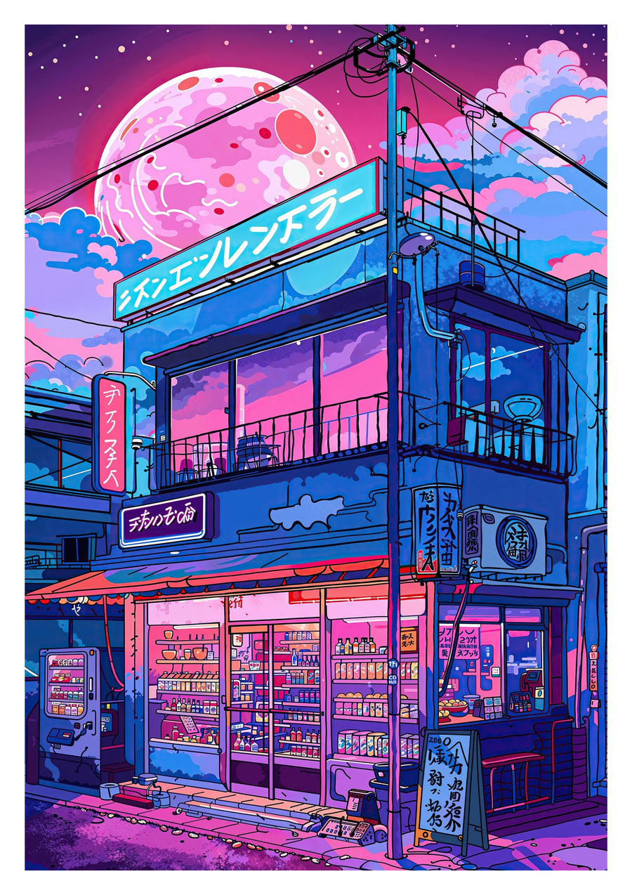 Lo-fi Ramen Shop - Print Only frame
