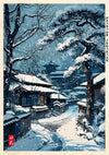 Snowy Village in Osaka print
