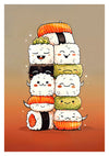 Happy Sushi Stack print