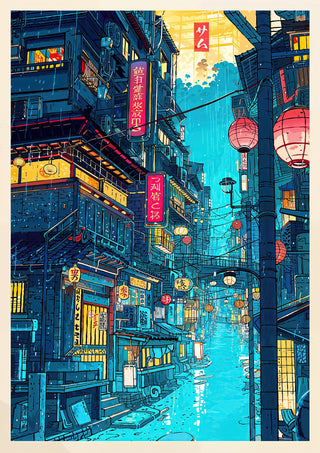 Neon Street print