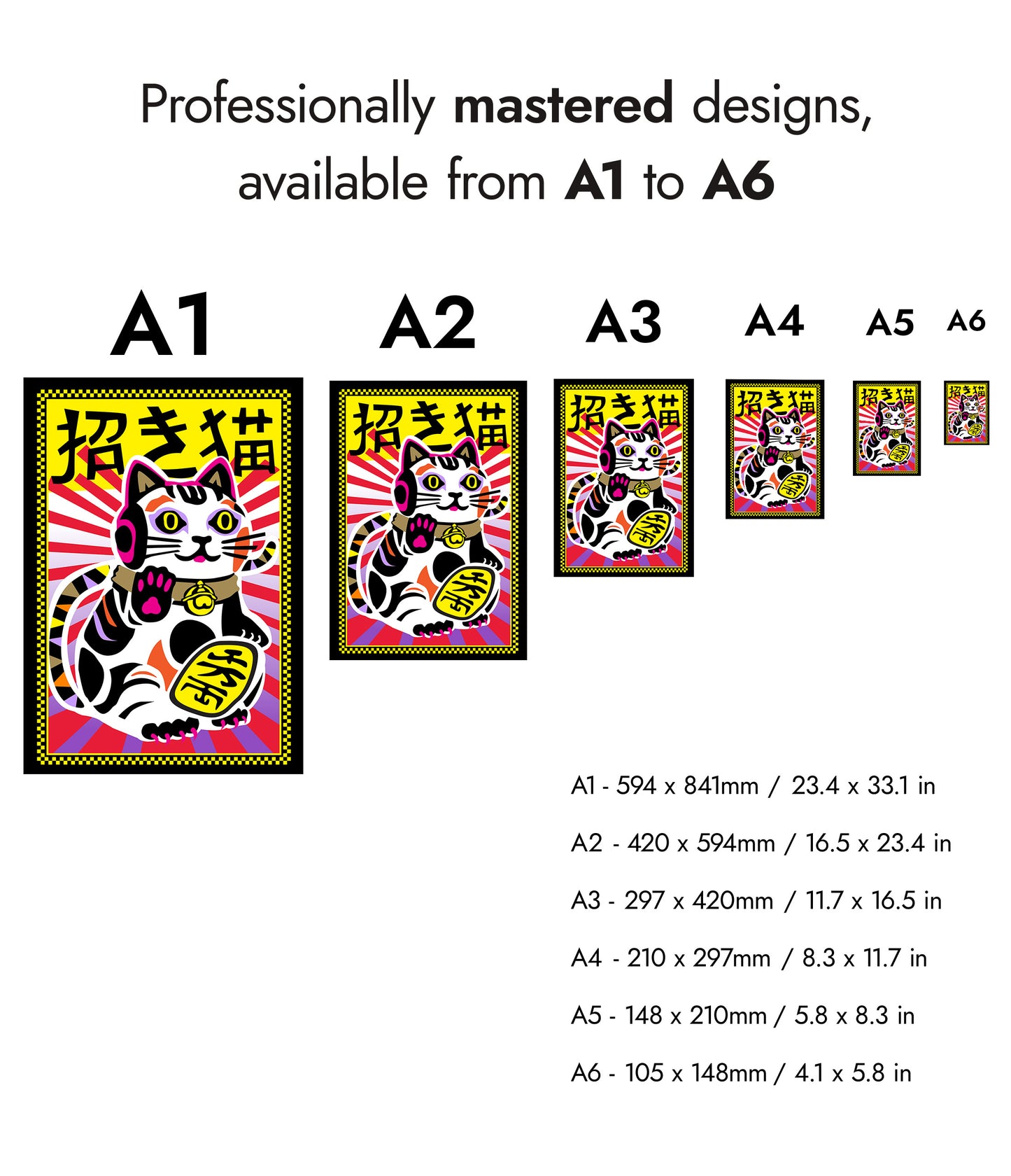 Psykedelisk Maneki Neko-katt