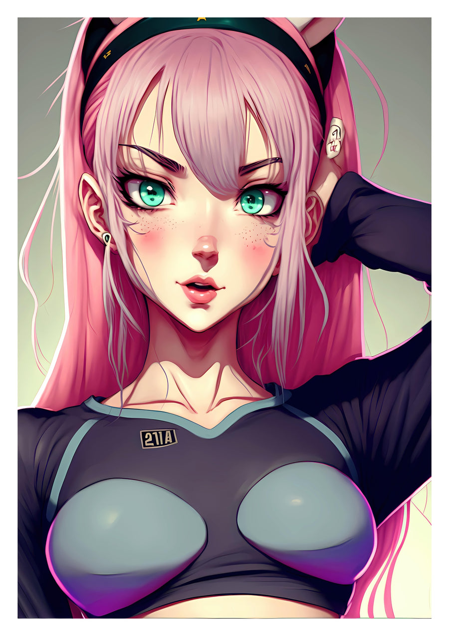 Pink Waifu - Print Only frame
