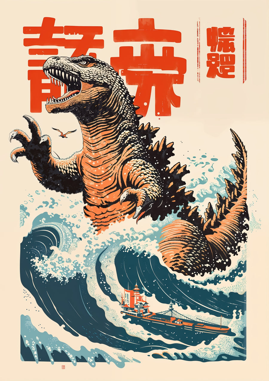 Grande Vague de Zilla II - Print Only frame