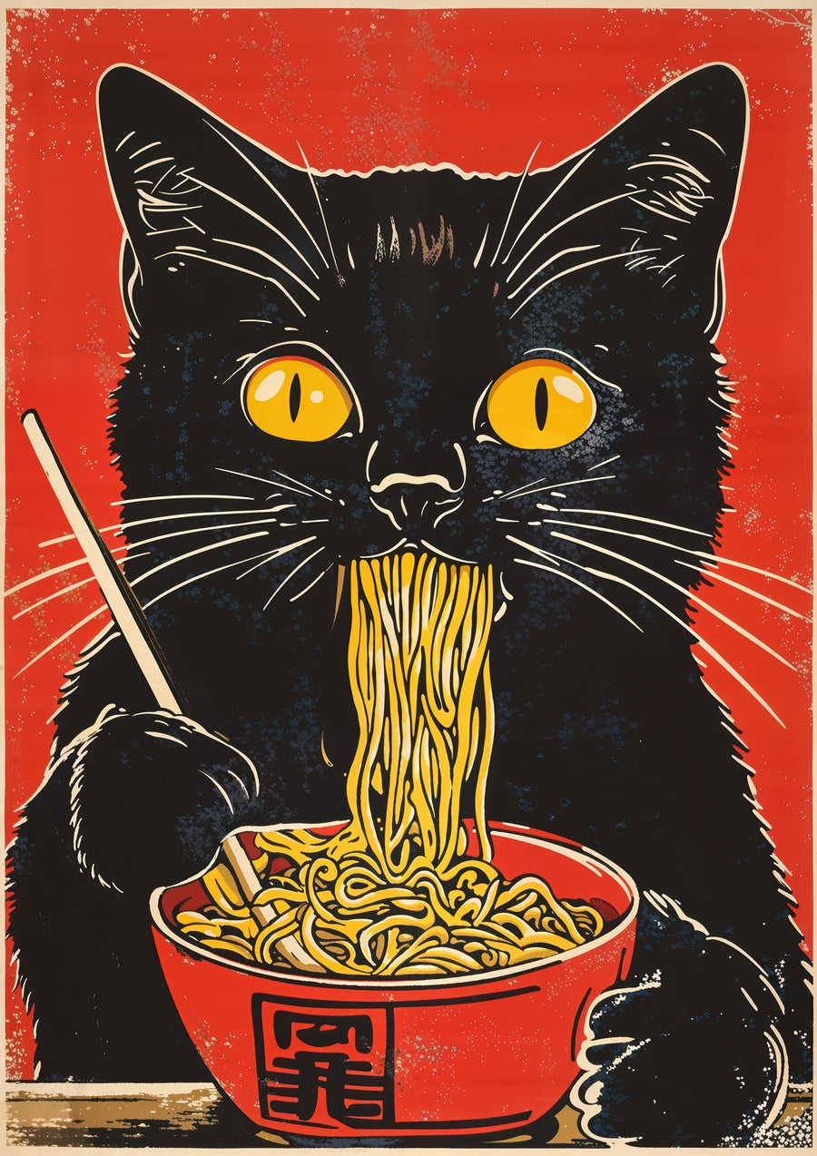 Chat Nouille - Print Only frame