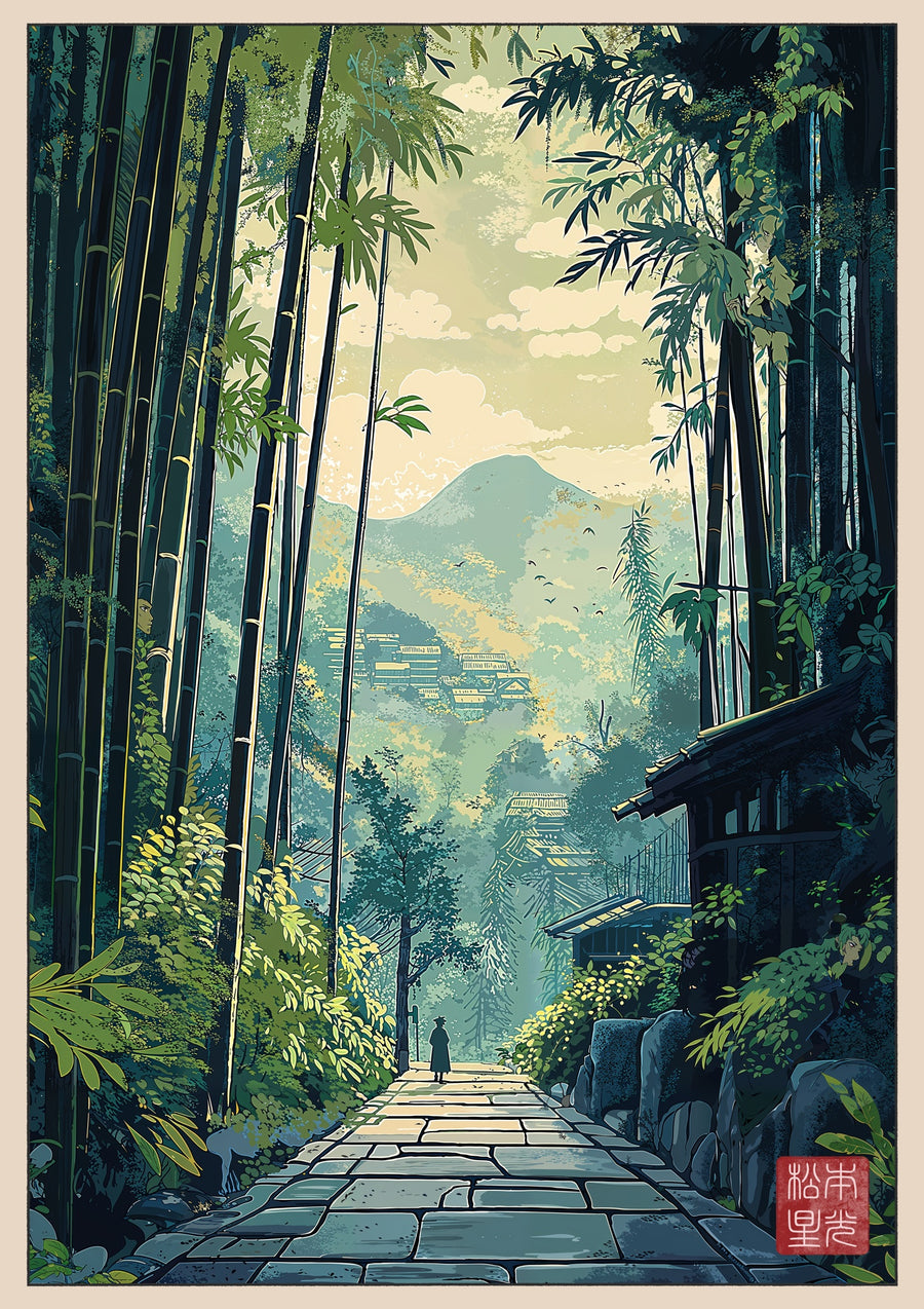 Forêt de bambous de Kyoto - Print Only frame